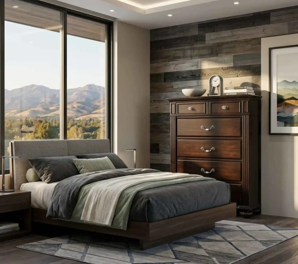Modern chest of drawers in stylish Clovis bedroom