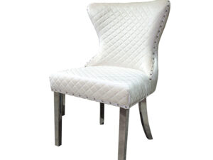 Portanova Chair, Silver/White (2/CTN)