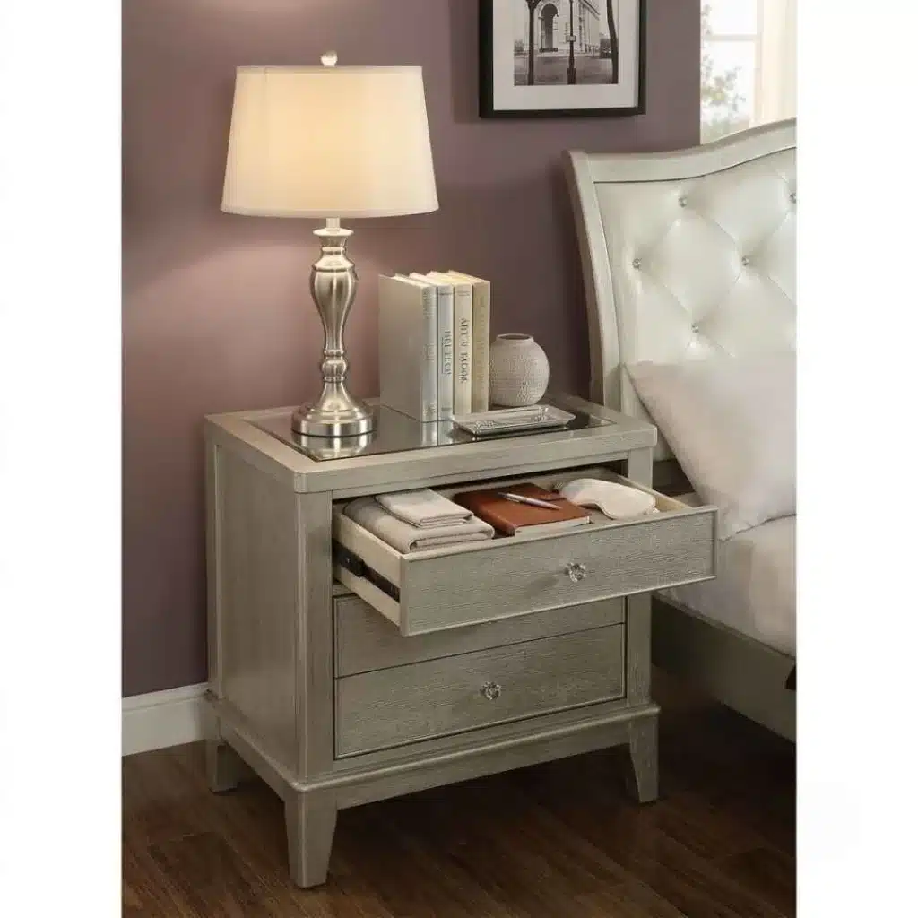 Stylish bedroom nightstand with storage